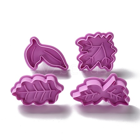 Leaf Themed PET Plastic Cookie Cutters DIY-K056-05-1