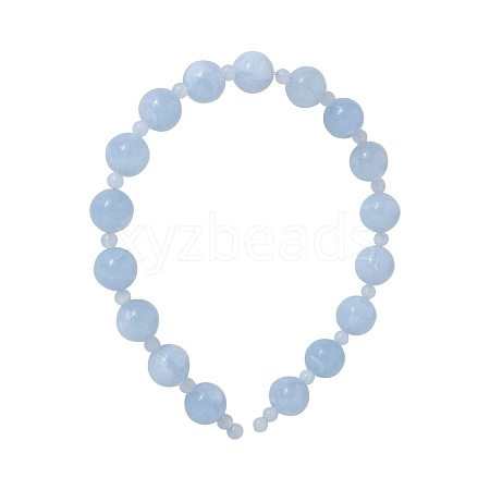 Solid Plastic Beads Hair Bands OHAR-PW0001-184C-1