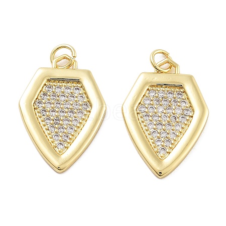 Rack Plating Brass Micro Pave Cubic Zirconia Pendants KK-Z071-47G-1