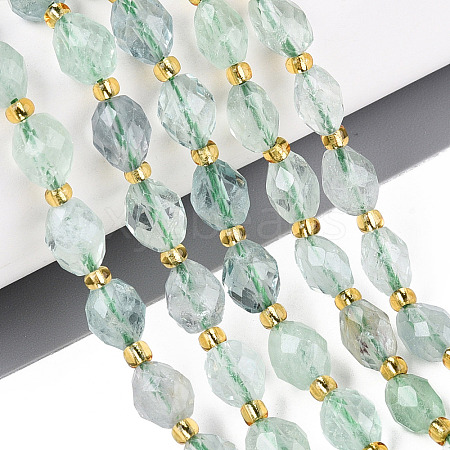 Natural Green Fluorite Beads Strands G-N342-35-8x6-12-1