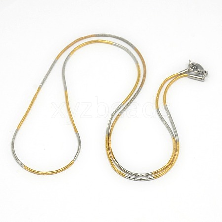 Trendy Unisex 201 Stainless Steel Snake Chain Necklaces NJEW-L043-06M-1