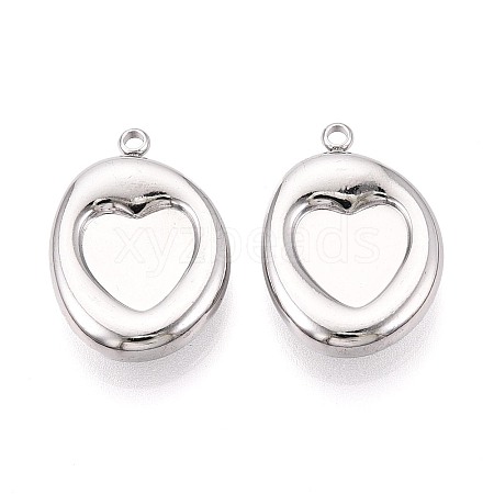 304 Stainless Steel Pendant Cabochon Settings STAS-T075-24P-1