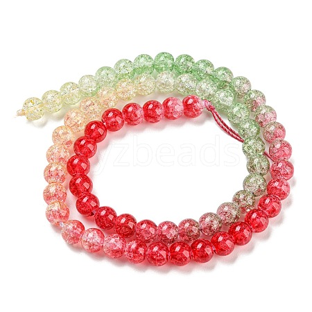 Spray Painted Crackle Glass Beads Strands DGLA-C002-6mm-06-1