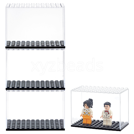 FINGERINSPIRE 4Pcs Transparent Plastic Minifigure Display Cases ODIS-FG0001-78-1