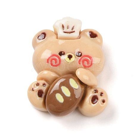 Bear Bread Opaque Resin Decoden Cabochons X-CRES-Q220-05C-1