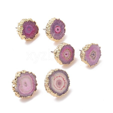 Natural Dyed Quartz Stud Earrings EJEW-P166-B02-1