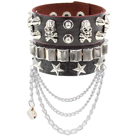 Punk Style Imitation Leather Bangles WG28DDA-08-1