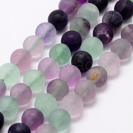 Natural Fluorite Bead Strands G-A163-06-12mm-1