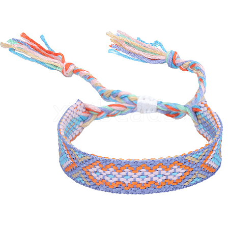 Polyester-cotton Braided Rhombus Pattern Cord Bracelet FIND-PW0013-001A-29-1