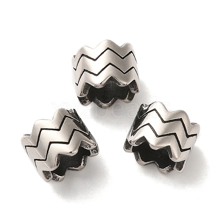 304 Stainless Steel European Beads STAS-A080-30AS-1