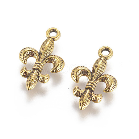 Tibetan Style Alloy Metal Fleur De Lis Pendants X-PALLOY-EA8747Y-AG-1