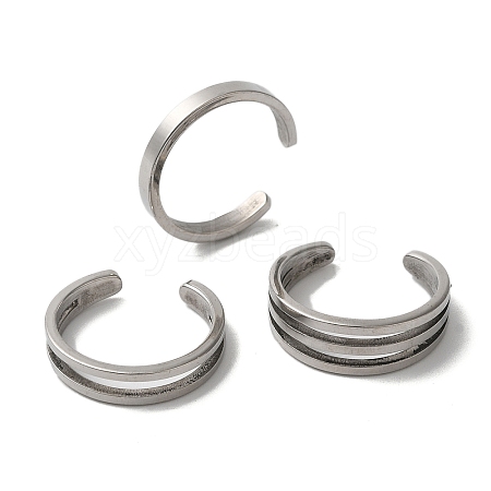 Non-Tarnish 3Pcs 3 Style 304 Stainless Steel Cuff Toe Rings RJEW-G100-05P-01-1