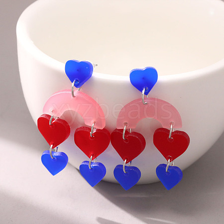 Heart Acrylic Dangle Stud Earrings FS-WGB34A3-23-1
