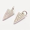 Brass Micro Pave Grade AAA Cubic Zirconia Charms ZIRC-G090-07P-NR-1