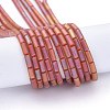 Electroplate Frosted Glass Beads Strands EGLA-K014-BF-FR04-2