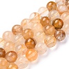 Natural Yellow Hematoid Quartz/Golden Healer Quartz Beads Strands G-M369-03A-1