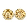 Rack Plating Brass Micro Pave Clear Cubic Zirconia Bead Caps KK-K386-12G-1