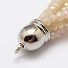 Electroplate Faceted Glass Bead Tassel Big Pendants EGLA-L006-21-2