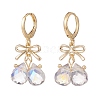 Alloy Bowknot with Glass Teardrop Dangle Leverback Earrings EJEW-TA00114-3