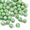 Glazed Porcelain Round Beads PORC-S489-8mm-09-1