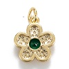 Brass Cubic Zirconia Charms KK-G399-06-3