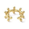 Rack Plating Brass Round Beaded Open Cuff Rings for Women RJEW-Q777-05G-3