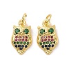 Brass Micro Pave Colorful Cubic Zirconia Pendants KK-E068-VF118-2