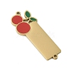 304 Stainless Steel Red Enamel Connector Charms STAS-P377-15G-2