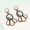 Alloy Synthetic Turquoise Dangle Stud Earrings EJEW-U053-04A-R-3