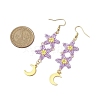 Star Glass Seed Beaded Dangle Earrings for Women EJEW-MZ00206-05-3