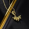 Brass Unicorn Pendant Necklaces for Women NJEW-C071-04G-3