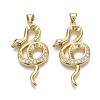 Brass Micro Pave Cubic Zirconia Pendants X-ZIRC-S067-036-NF-2