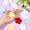 50Pcs 5 Colors Single Face Wool Fibre Cabochons FIND-SC0020-33-4