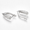 Brass Hoop Earring Findings with Latch Back Closure KK-S350-070P-2