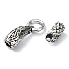 Tibetan Style 304 Stainless Steel Spring Gate Rings FIND-Z046-06AS-06-3