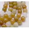 Natural Yellow Jade Beads Strands G-G150-6mm-1-2