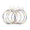 5Pcs 5 Style Colorful Cubic Zirconia Crescent Moon Charm Necklaces Set NJEW-JN04070-1