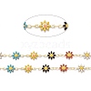 Handmade Brass Enamel Link Chains CHC-I035-13G-01-2