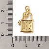 Rack Plating Brass Micro Pave Cubic Zirconia Pendants ZIRC-F142-12D-G-3