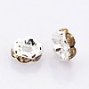 Brass Rhinestone Spacer Beads RB-A014-L6mm-14S-2