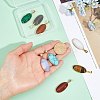 8Pcs 8 Styles Opalite & Synthetic Malachite & Turquoise & Goldstone G-PH0003-45-3