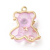 Transparent Resin Crystal Rhinestone Pendants X-KK-H438-04G-03-3