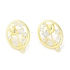 Brass Pave Clear Cubic Zirconia Stud Earring Findings LS-KK-F875-04G-2