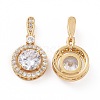 Brass Micro Pave Cubic Zirconia Pendants KK-E068-VC445-1