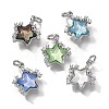 Brass Micro Pave Cubic Zirconia Charms KK-Q043-04P-1