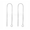 Anti-Tarnish Rhodium Plated 925 Sterling Silver Ear Stud Findings STER-G022-04P-1