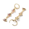 Fan Rack Plating Golden Brass Dangle Leverback Earrings EJEW-A030-04G-01-2