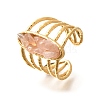 Natural Rose Quartz Chip Finger Rings for Women RJEW-R012-08G-02-2