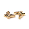 Butterfly Brass Micro Pave Colorful Cubic Zirconia Charms KK-G435-40G-3