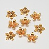 5-Petal Flower Brass Bead Caps KK-L137-07G-NR-1